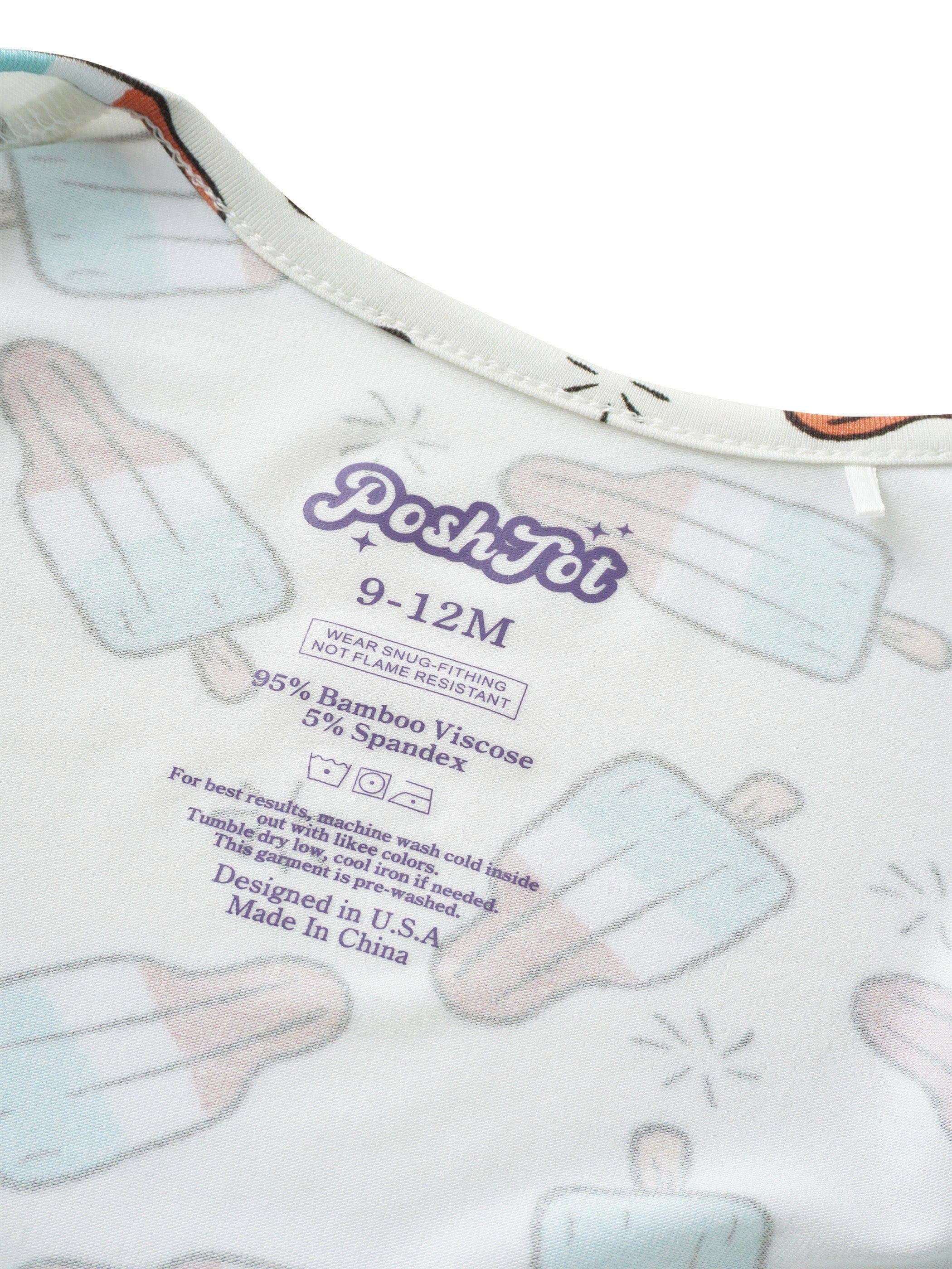 PoshTOT Popsicles Bamboo Baby Convertible Zippy Romper