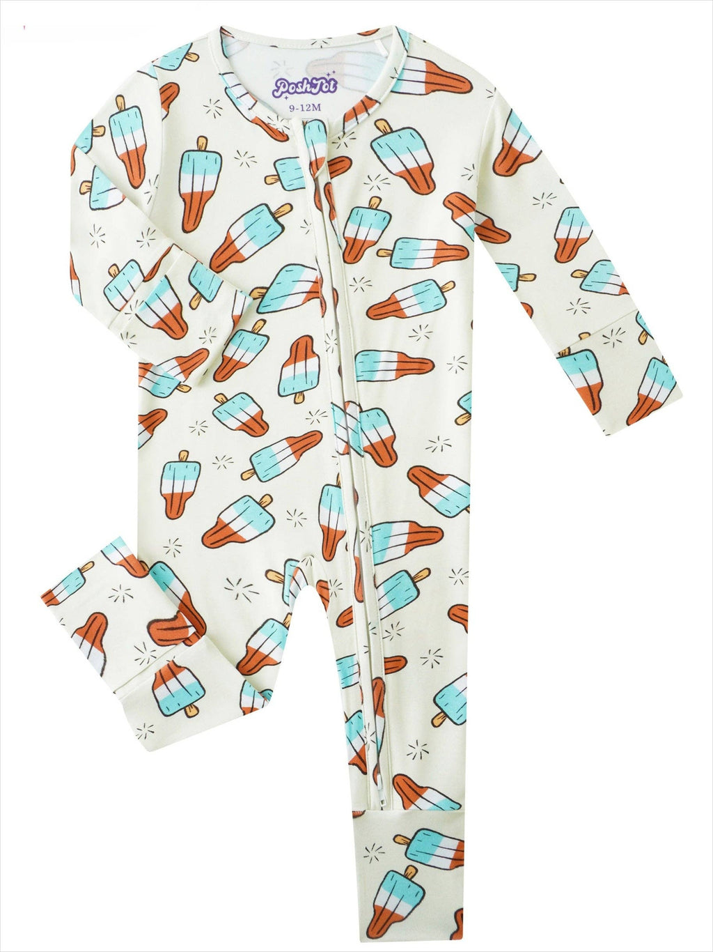 PoshTOT Popsicles Bamboo Baby Convertible Zippy Romper