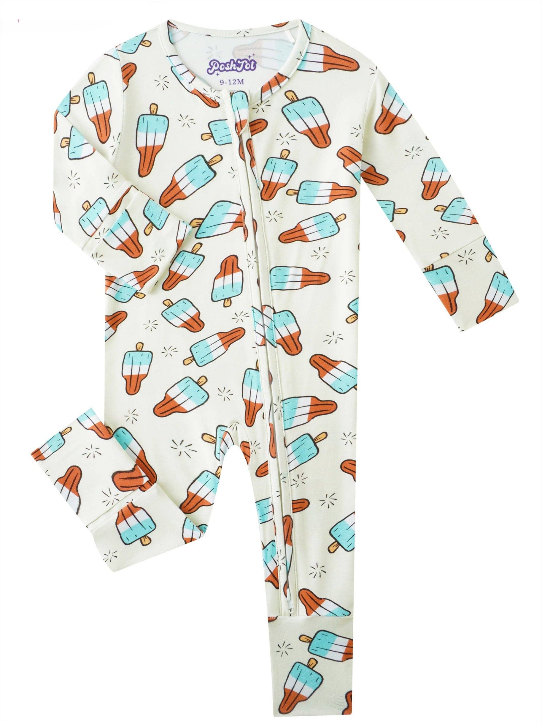 PoshTOT Popsicles Bamboo Baby Convertible Zippy Romper