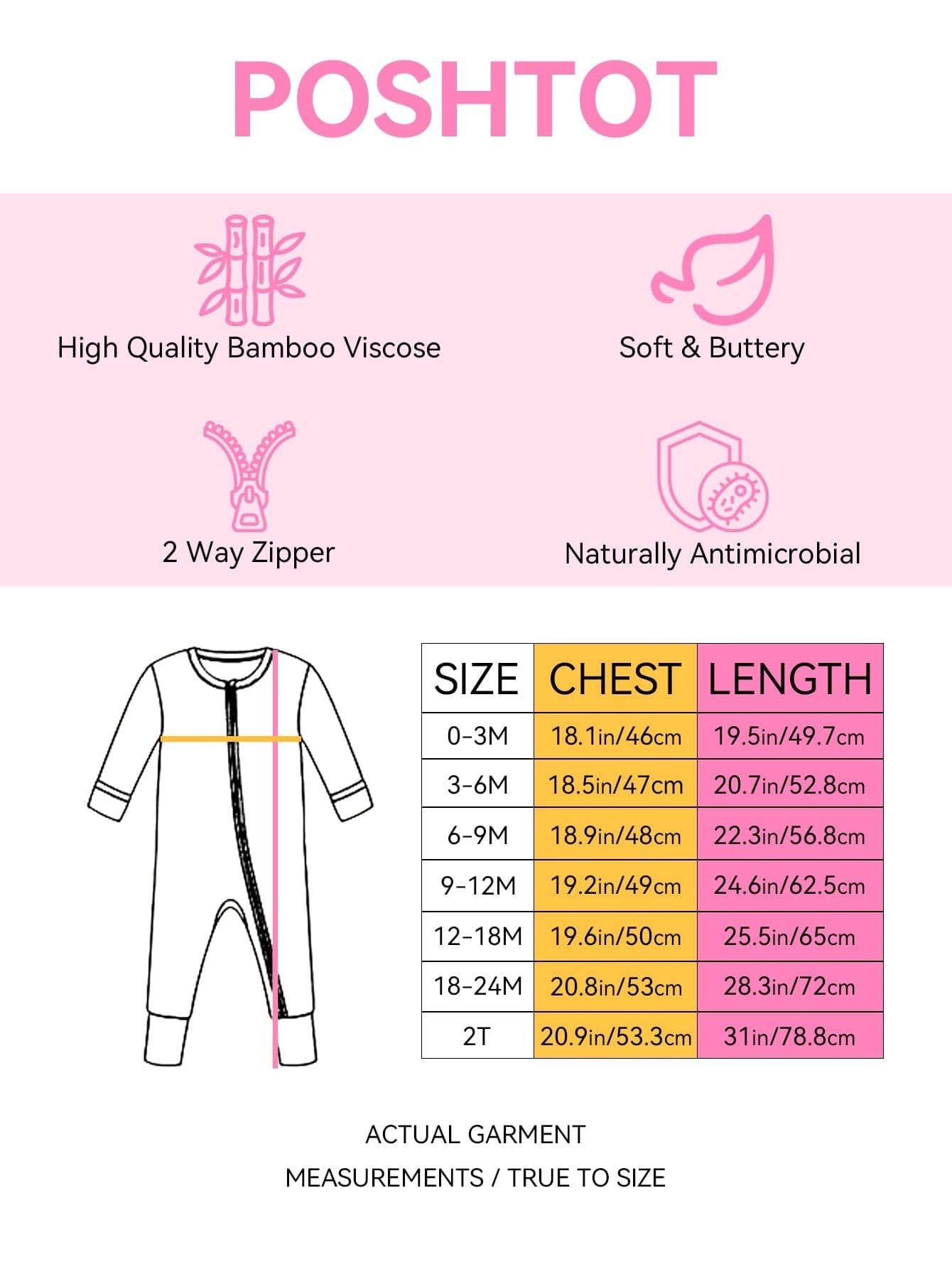 PoshTOT Sanrio Hello Kitty Pink Bamboo Baby Convertible Zippy Romper